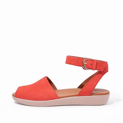 Fitflop Women's COVA Suede Peep-Toe Sandals - Coral Pink, VQ2108963